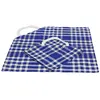 Image de Lot de 2 bavoirs coton carreaux vichy Normand bleu 50x50