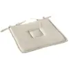 Image de Galette plate unie avec passepoil et nouettes coton ecru 40x40 cm