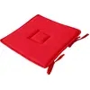 Image de Galette plate unie avec passepoil et nouettes coton rouge 40x40 cm