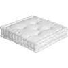 Image de Coussin de sol uni en pur coton blanc 50 x 50