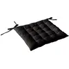 Image de Galette de chaise piquée 16 points en coton et nouettes noir 38x38 cm
