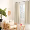 Image de Rideau occultant uni avec 8 oeillets polyester ivoire 140x180 cm