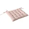 Image de Galette de chaise piquée 16 points en coton et nouettes vieux rose