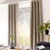 Image de Rideau uni occultant ''natté'' polyester gris clair 140x240 cm