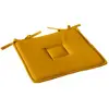 Image de Galette plate unie avec passepoil et nouettes coton jaune moutarde