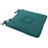 Image de Galette plate unie avec passepoil et nouettes coton vert foncé 40x40