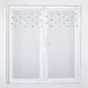 Image de Paire de vitrages droits sablés avec top à coeurs polyester gris 90x60