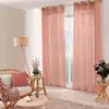 Image de Voilage uni ajouré à oeillets polyester rose clair 140x240 cm