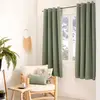Image de Rideau occultant fil noir avec 8 oeillets polyester vert 140x180 cm