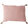 Image de Coussin avec pompons en jute coton rose 70x50