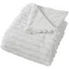 Image de Couverture imitation fourrure et flanelle flanelle/fourrure blanc