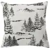 Image de Coussin décoratif déhoussable style montagne coton gris anthracite