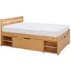 Image de Lit rangement en bois massif miel 160 x 200 cm
