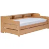 Image de Lit gigogne en bois massif vernis 90 x 200 cm