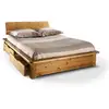 Image de Lit rangement en bois massif avec 2 tiroirs 140 x 190 cm