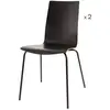 Image de Lot de 2 chaises en bois et métal noir