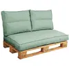 Image de Coussin matelas palette en polyester vert eau 120 x 80 cm