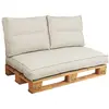 Image de Coussin matelas palette en polyester ecru 120 x 80 cm