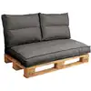 Image de Dossier coussin palette en polyester anthracite 60 x 50 cm