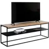Image de Meuble tv effet en métal noir et plateau effet bois