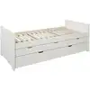Image de Lit gigogne avec tiroirs effet bois blanc