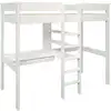 Image de Lit mezzanine en bois avec son fauteuil 90 x 190 cm blanc