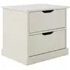 Image de Table de chevet deux tiroirs effet bois blanc