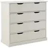 Image de Commode 4 tiroirs effet bois blanc
