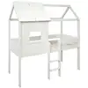 Image de Lit cabane avec rangements effet bois blanc 90 x 200 cm