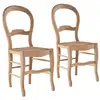 Image de Lot de 2 chaises chêne massif et paille h91