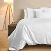 Image de Housse de couette 75% coton 25% lin blanc 140 x 200 cm