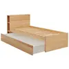 Image de Lit rangement effet bois 90 x 190 cm