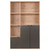 Image de Bibliothèque 3 portes l129 cm effet bois carbone