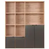 Image de Bibliothèque 4 portes effet bois clair et noir