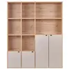Image de Bibliothèque 4 portes effet bois clair et blanc