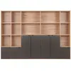 Image de Bibliothèque 7 portes effet bois clair et noir
