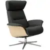 Image de Fauteuil relax avec repose-pieds en tissu noir