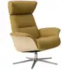 Image de Fauteuil relax avec repose-pieds en tissu jaune