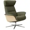 Image de Fauteuil relax avec repose-pieds en tissu vert