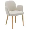 Image de Chaise avec accoudoir pieds bois tissu bouclette