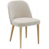 Image de Chaise pieds bois et tissu bouclette beige