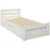 Image de Lit coffre effet bois blanc 90 x 200 cm