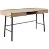 Image de Bureau effet bois clair et pieds en métal noir