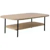 Image de Table basse effet bois clair et pieds en métal noir