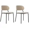 Image de Lot de 2 chaises tissu écru et pieds métal