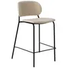 Image de Chaise d'îlot 65 cm tissu écru et pieds métal