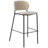 Image de Chaise de bar 75 cm tissu écru et pieds métal