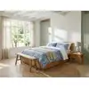 Image de Parure de lit 100% percale de coton peigné bleu 260 x 240 cm