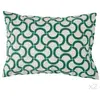 Image de Lot de 2 taies d'oreiller en coton bio blanc à motif vert 50 x 70 cm