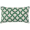 Image de Coussin en coton à motif vert feuille 30 x 50 cm